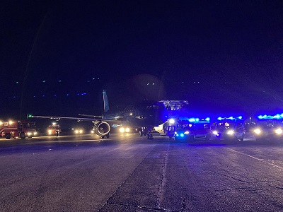 INCIDENTE AEREO ALL'ATTERRAGGIO, MA È UNA MAXI ESERCITAZIONE